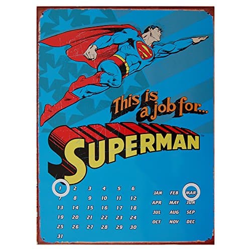 PopArtUK DC Comics Superman Calendar. Retro Funky Comic Book Character Gift merchandise