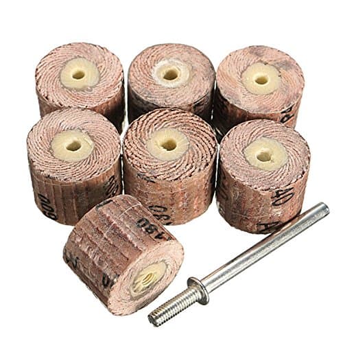 Wishfive 7pcs Flap Sanding Wheel 80-600 Grit With a 1/8 Inch Mandrel fit Dremel Grinder Rotary Tool