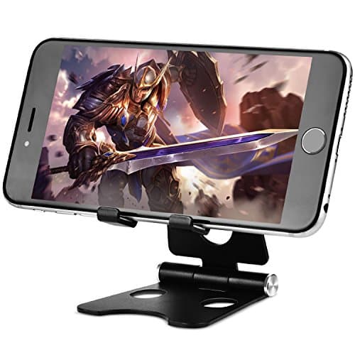 Cell Phone Stand Foldable Aluminium Universal Tablet Stand Cradle Holder Dock for iPhone iPad Samsung HUAWEI E-Reader Black