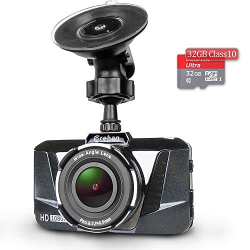 Corehan D1 3 inch Screen 1080p Full HD 170 Degree Wide Angle On Dash Camera Recorder Build-in G-sensor WDR Loop Recording with Sandisk 32GB Class 10 SD Car