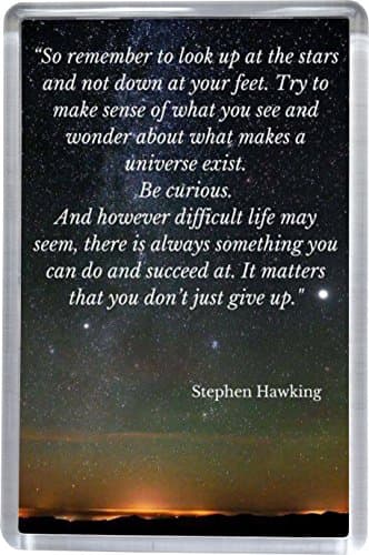 Stephen Hawking - Look Up Quote Fridge Magnet