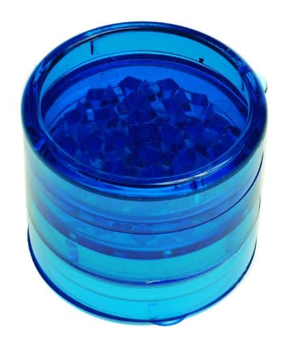 BLUE STRONG PLASTIC HERB GRINDER WITH SHARK TEETH,5 PART