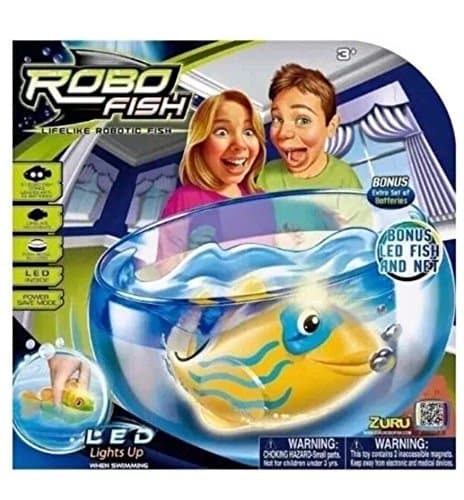 Robo Fish Aquarium Play Set Bonus LED Fish and Net