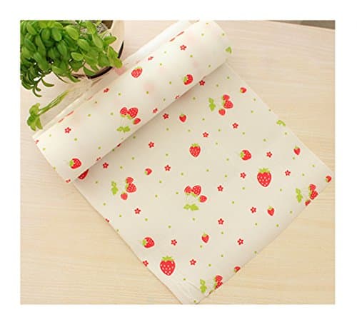 Zhide Lovely Small Strawberries Pattern Non-Adhesive Shelf Paper Drawer Liner (L)