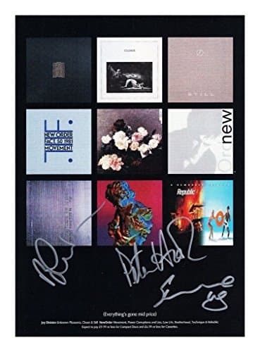 New Order Joy Division Autographed Signed A4 21cm x 29.7cm Photo Poster