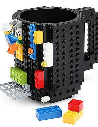 Blocks Mug Build on Brick Block Coffee Tea Beverage Mug Cup Creative Funny Mug Coofee Cup , blue
