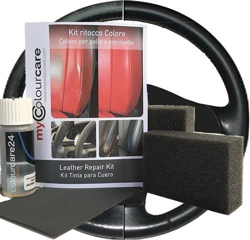 Kit Retouching Screen Universal Steering Wheel Knob Arm Rest Restores Leather Black Black 35 ml