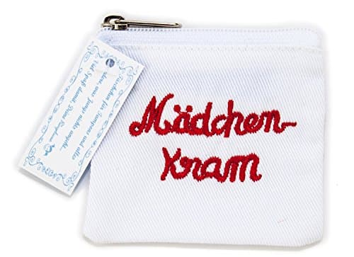 Cute Tampon pad Bag White 7 x 7 cm red Embroidery Cotton Ringelsuse