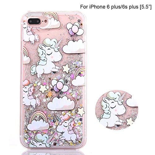 uiano® Unicorn iPhone 6 Plu/6S Plus Case Cover, Bling Glitter bright Liquid Crystal Back case Cover Shinny hard Protective Shell for Apple iPhone 6/6S Plus--COLORFUL [Lifetime Warranty]