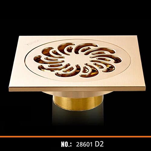 LUXURYDREAM High-End Elegant Modern Simple Style Thicker Luxury Removable Lid Deodorizing Kitchen,Bathroom Floor Drain , Gold , B 4in