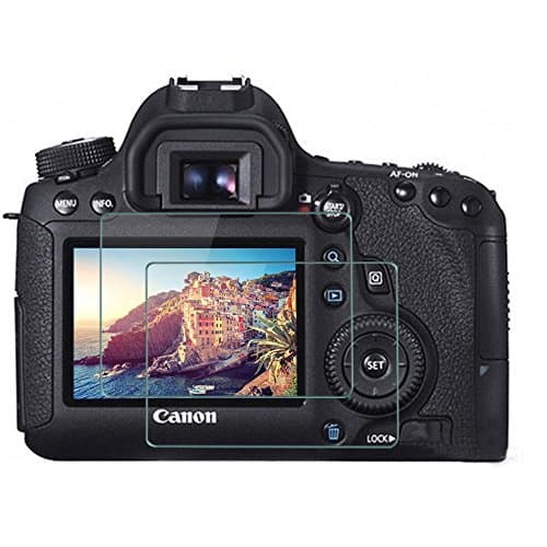 Ktele Tempered Toughened Optical Glass Camera Screen Protector For Canon 6D Digital SLR camera Anti-scratch Anti-burst Super Light Transmittance Digital Picture Frame 2X Sheets Screen Protector Foils With Shoulder Screen Protector