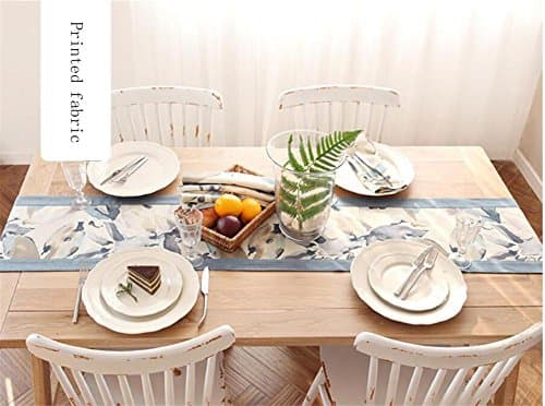 ADDMAT® Table Runner Thicker Double layer Strip tablecloth TV cabinet coffee table Sideboards rural Imitation blue Coffee color , A , 35*200