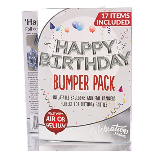 Celebration Station Happy Birthday Balloon Banners (Silver)