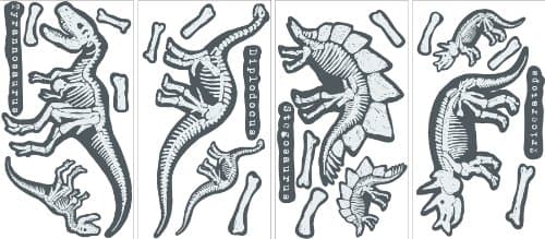 Wallpops Repositionable Glow in the Dark Dinosaurs, Wall Stickers