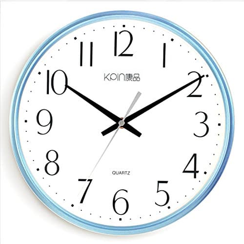 Wall Clock , Lommer Colorful Silent Large Round Wall Clock Household Office Quartz Clock Wall Decor size 11 inch (Blue)