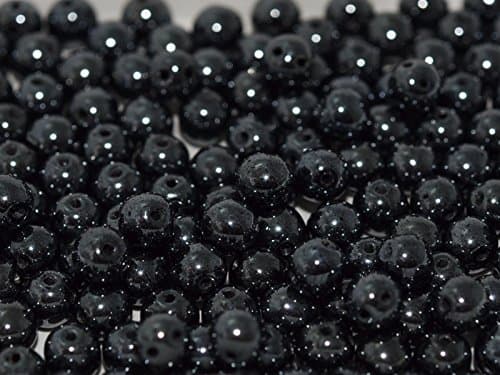 50pcs RounDuo Beads - Czech round Pressed Beads with two holes, Ø 5mm, Jet Hematite