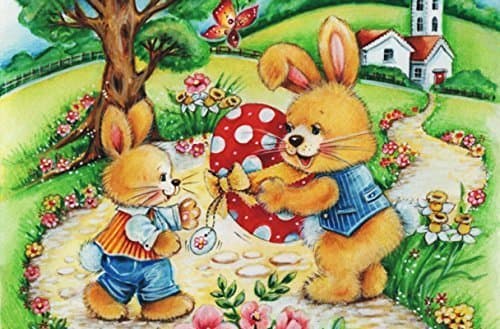 6 x PLACE MATS EASTER 28138, Rectangular, Place Mat, Placemat, Placemat