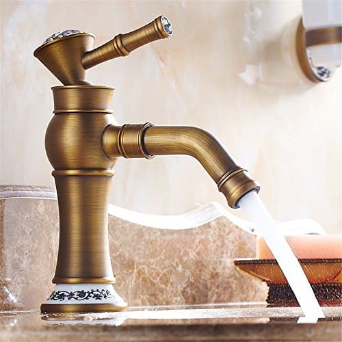 Retro brass crystal handle with a hole ceramic valve   hot and cold water   blue and white porcelain base bathroom basin mixer   , low section / Bathroom Sink Taps / Basin Mixer Tap/ Bathroom Tap /Bathroom Mixer /Bathroom Basin Mixer Tap / Sink Taps