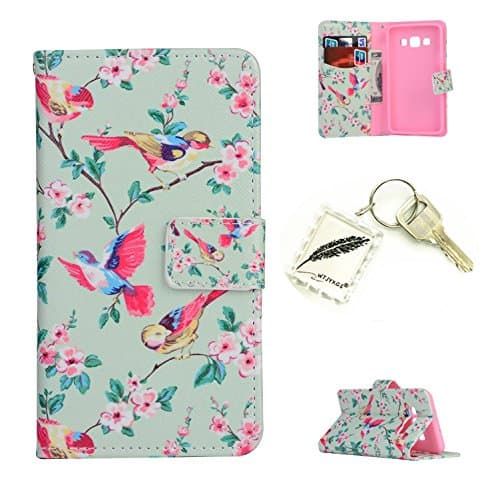 Slim Bumper Case PU Case for Samsung Galaxy A3 Screen: 4.5 Inches 2015 Protective Case Flexible Cover Cap – Photo Frame Keychain # AW Lightweight Soft Light Anti-shock Cover Case 3