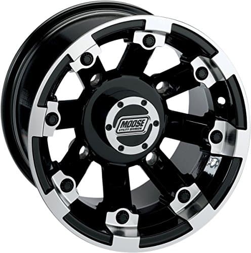 Moose Utility 393 Glass Black 12X8 4/110 2+6 Alloy Quad UTV Wheel