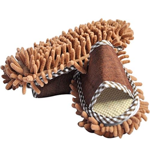 Newsfana Soft Microfiber Home Cleaning Dusting Mopping Slippers (Coffee)