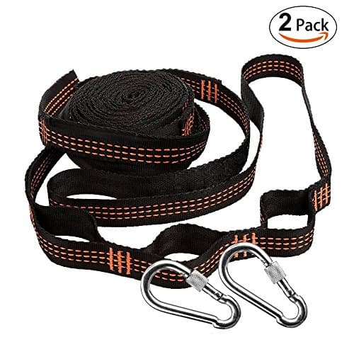 Hompie Hammock Straps of 2 PACK , 11.81 FT Long and 24 Adjustable Loops, High Strength &amp; No Stretch Polyester Ribbon with 2200 LBS Breaking Strength, Tree Friendly, Perfect for Camping Hammock, Mother's Day