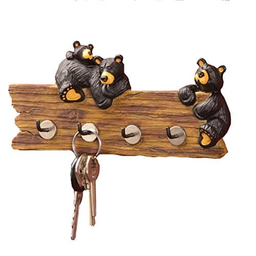 DEMDACOBlack Bear Family 3.5 x 7.5 Hand-cast Resin Figurine Key Holder