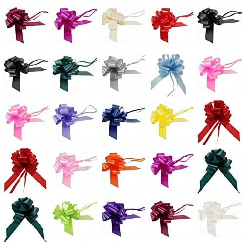 FineTouchGadgets - Black 50mm Large Pull Up Bows Wedding Car Kit Decorations Bows + 7M Robbin Florist X 20