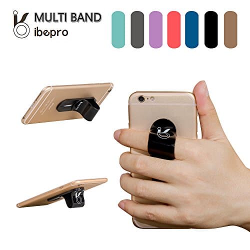 Ibepro® Cell Phone Secure Grip, Universal Anti-Slip Handheld Finger Strap Holder, for SmartPhone Small Tablet iPhone 5 / 6s / 6s Plus Samsung Galaxy S7 / S7 Edge / Note 5 (Black)