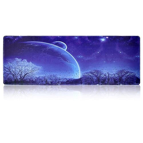 Mouse Pad Laptop Pad Keyboard Pad Gaming Mouse Pad, NMKJ Keyboard Mat Laptop Mat Gaming Mouse Mat, Large Size with Stitched Edges Non Slip Rubber Base for Mouse Laptop &amp; Keyboard- Blue Sky