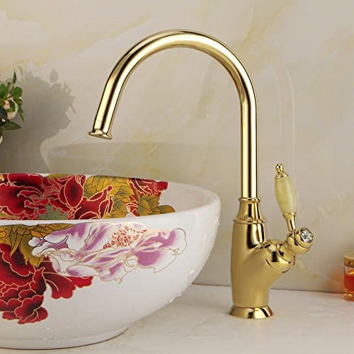 ZHFC- All copper gold basin kitchen jade faucet