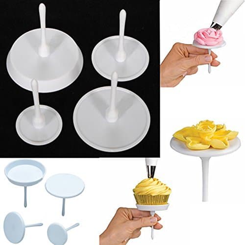 Moxcow 4PCS Cupcake Icing Cream Decorating Nail Tool Cake Flower Needles
