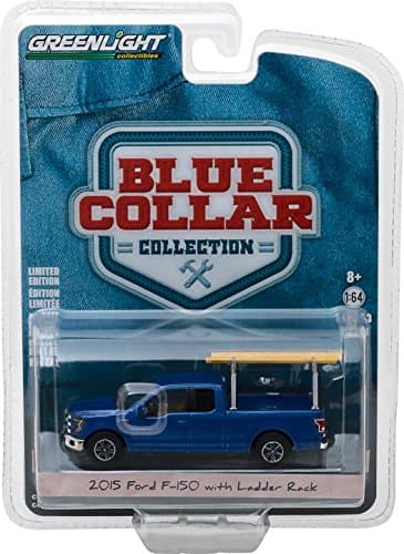35080-E | 1:64 Blue Collar Collection Series 3 - 2015 Ford F-150 with Ladder Rack Solid Pack