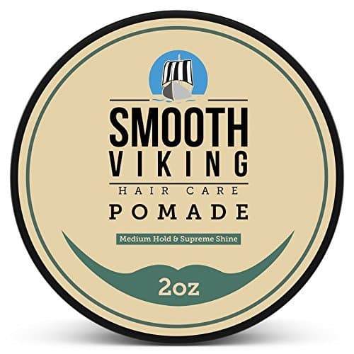 Pomade for Men - Best Hair Styling Formula for Medium Hold and High Shine - Perfect for Straight, Thick and Curly Hair - 2 OZ - Smooth Viking by Smooth Viking