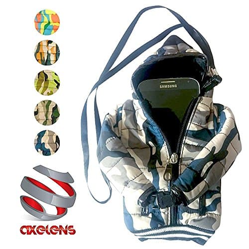 AXELENS BOMBER/JACKET UNIVERSAL CASE FOR SMARTPHONE - COVER - Size XL - Up to 5.5 inches - BLUE MIMETIC