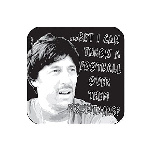 "OVER THEM MOUNTAINS" Uncle Rico from Napoleon Dynamite - HOT DRINKS COASTER - 9cm x 9cm - Gloss Finish - Film / Movie Themed Design