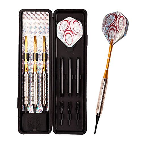 Spove Darts Set 18 Grams Soft Tip For Electronic Dartboard (Gold)