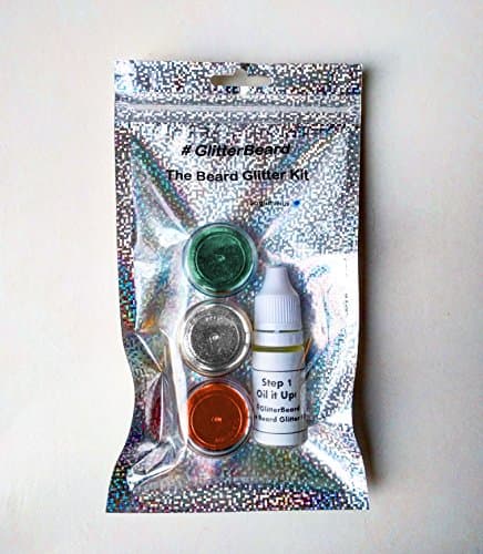 Glitterbeard, 3 COLOUR SET Beard Glitter Kit, Beard Oil + Glitter. Christmas, St Patricks Day, Party Sets