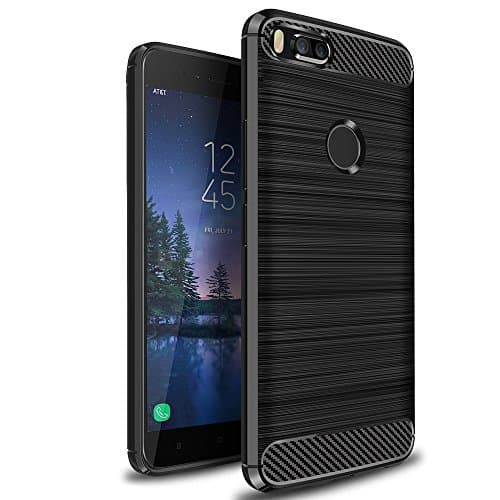 Xiaomi Mi A1 / Xiaomi Mi 5X Case, XvDsu Durable Shock Absorbing Rugged Armor Case Ultra Slim Carbon Fiber Design Cover for Xiaomi Mi A1 / Xiaomi Mi 5X Black