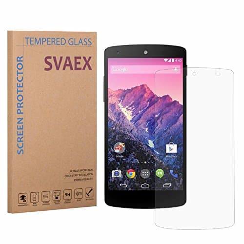 SVAEX Google Nexus 5 Premium Tempered Glass Screen Protector - 0.3mm - HD Transparency - Oleophobic coating - 2.5D Round Edges - Delicate Touch - Japanese Glass