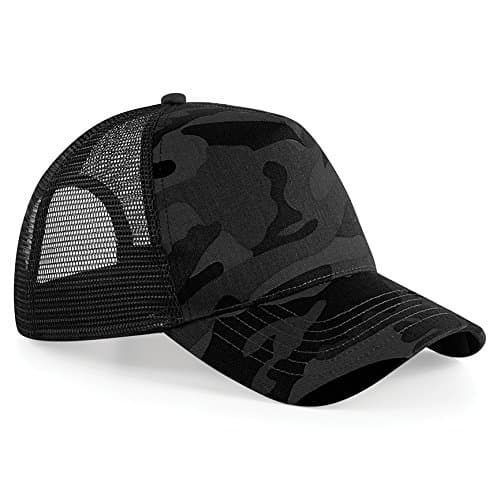 Beechfield Camo Snapback Trucker Cap One Size (Midnight Camo)