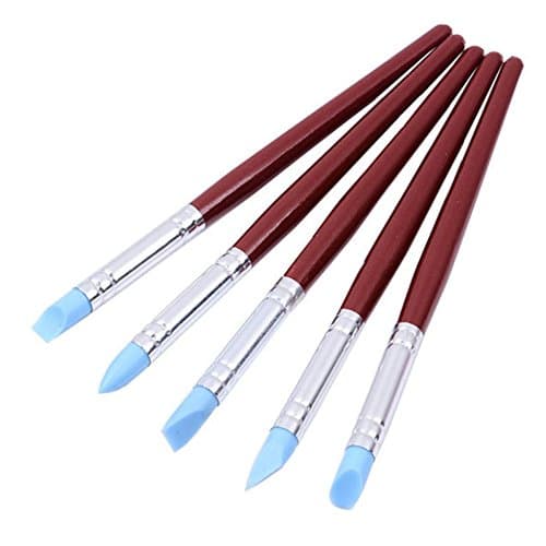 5PCS DIY Clay Polymer Shapers- MEIWO Sculpture Soft Tools Carving Silicone Professional Clay Tools Modeling Carved Sculpting Smoothing