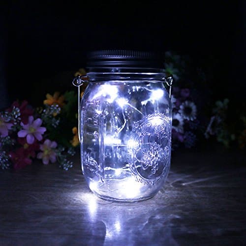 Mason Jar Light Solar LED Glass Hanging Lamp Outdoor String Lantern Fairy Decoration for Home Party Garden Wedding