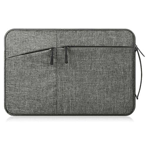 LiDCH Laptop Sleeve with Accessory Storage for 14 - 15.4 inch MacBook Air | MacBook Pro 2016 | 14" 15" Apple ASUS Acer Lenovo Chromebook , Spill-Resistant Carrying Case Laptop Handbag,Dark Grey