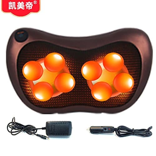 ZHFC Massage Tool ZHFC-Cervical massager, neck multi-purpose electric whole body massage massager - mother's Day gift, 8 wheel Gold Brown (for home use)