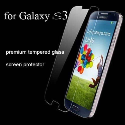 Premium Tempered Glass Screen Protector for Samsung Galaxy S3 Retail Packaging