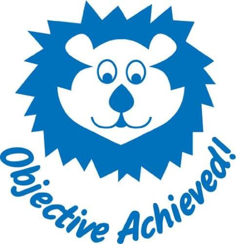 "Objective achieved" Self inking teacher reward stamp X12041