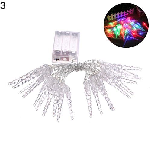 shakeball 20 LED String Light Romantic Icicle Fairy Christmas Wedding Party Home Decor Lamp Gifts (Multicolor)