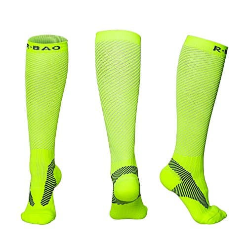 Compression Socks for Men & Women, Graduated Compression Anti DVT Improved Leg Blood Circulation, Best Partner for All Sports, Flight, Work, Pregnancy, Nurse, Reduced Fatigue & Better for Recovery (green, L)