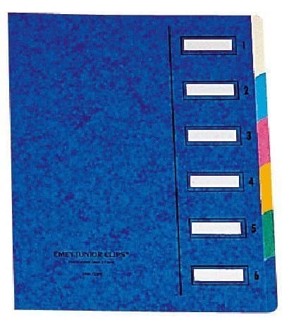 Emey Clip Separator File 6 Compartments 24 x 32 cm Blue